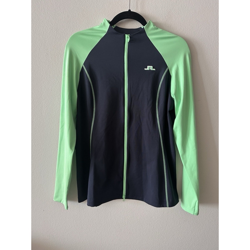 J.Lindeberg June Golf Mid Layer Full Zip Women's Large Blue Green Performance